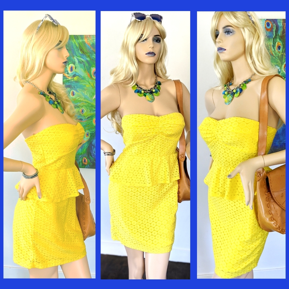 Summer Sunshine Strapless Dress. Large